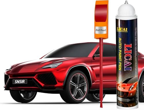 BESCH Lackstift zur schnellen Ausbesserung von Autokratzern und Steinschlägen - 12ml Reparaturstift für Autolack (Perlrot)