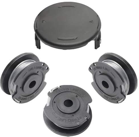 3 Bobinas y 1 Tapa de Bobina Compatibles con Bosch Art 23 26 SL,Bobina de Repuesto de Nylon para Desmalezadoras, Bobina de Recambio para cortadoras de césped