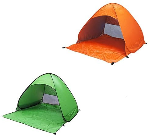 Happyyami Automatisches Faltzelt Für Strand Und Camping Tragbares Schnelles Sonnenschutz Zelt Orange Ideal Für Reisen Garten Und Outdoor Aktivitäten UV Schutz Und Winddicht