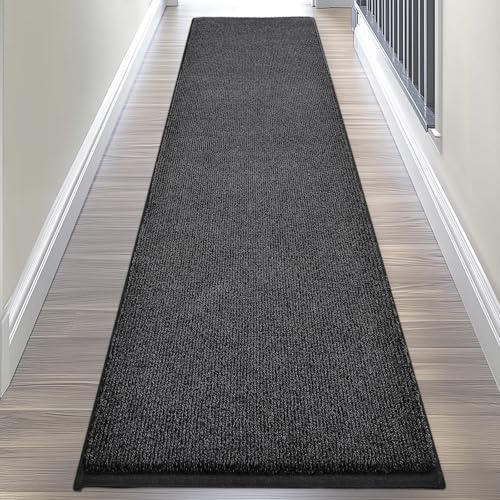 DOMUSTEX Waschbar Teppich Läufer 60 x 210 cm, Eingangsteppich, Schmutzfangmatte Innen, rutschfeste Fussmatte für Küche, Schlafzimmer, Flur