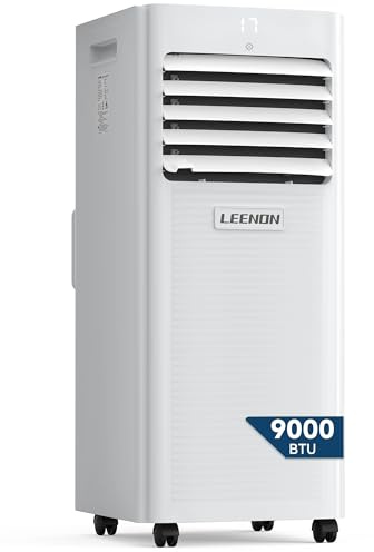 LEENON Klimaanlage Mobil Klimagerät 9000 BTU, 4 in 1 Kühlen Entfeuchten Lüftermodus Schlafmodus, 2.6KW Mobile Klima mit Abluftschlauch, Fernbedienung/ 24h-Time, Air Conditioner, Für Räume bis 35 m²