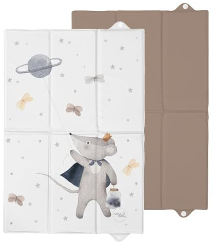 CEBA BABY Faltbare Wickelunterlage 40x60 cm – Reise-Wickelmatte für unterwegs, Basic (Cosmic Mouse)
