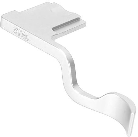 Hot Shoe Thumb Grip, Metal Thumb Up Rest Hand Grip Compatible with FUJI X-T5 X-T4 X-T3 X-T30 X-T20 X-T10 Camera, CNC Aluminum Alloy Secure Hold (Silver)