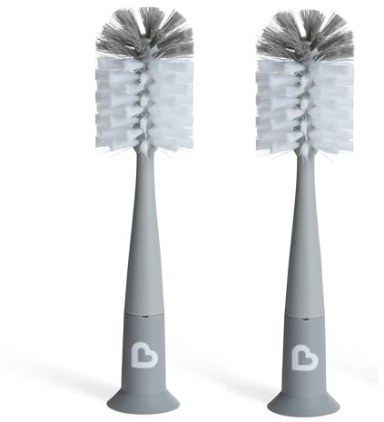 Munchkin 2 Pack Bristle Baby Bottle Cleaner |Bottle Brush w. Built In Teat