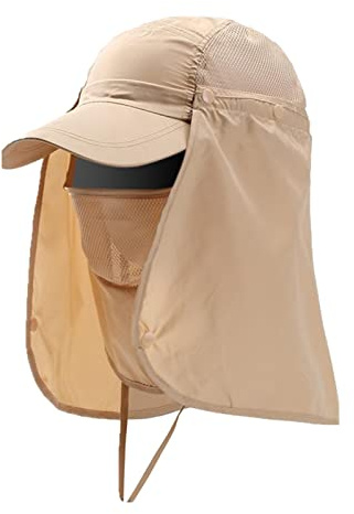 APLVFFZH Sombrero Protección Solar con Visera Ancha Gorra con Solapa Protectora para Cuello Y Rostro Desmontable Tejido de Nylon Y Paneles de Malla Ventilados