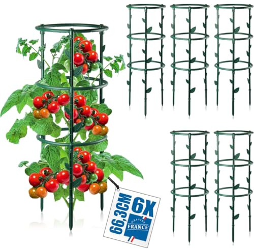 6er Set Rankhilfe Rankturm Verstellbarer Tomatenturm Rankgitter für Töpfe Hochbeete Tomaten Rosen Klettergemüse Blumen
