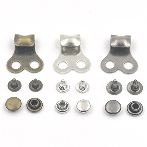 Bluemoona 20 Sets Stiefelhaken Spitze mit Nietschnalle für Reparatur Schuhe Bronze