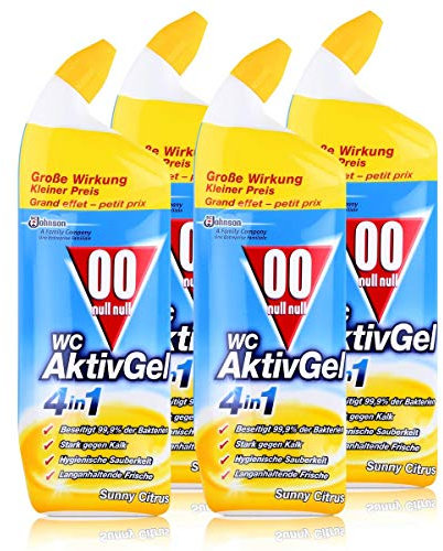 00 null null WC Aktiv Gel 4in1 Sunny Citrus 750 ml - Stark gegen Kalk (4er Pack)