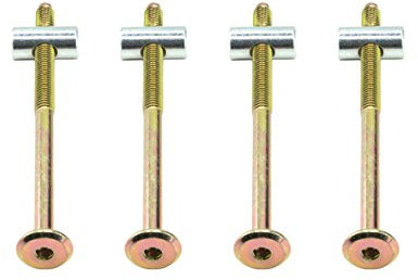 M6 x 14 mm Kreuz Dübel Lauf Muttern mit 80 mm Möbel Anschluss Schrauben für Etagenbetten Babybett – Set 16 Stück