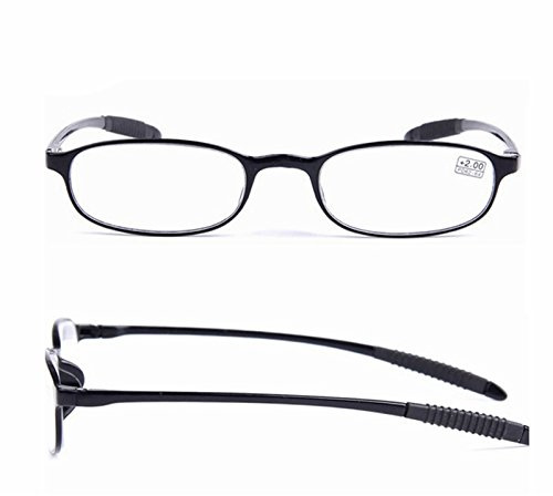 Tr90 Ultralight Unzerbrechlich Lesebrille Druck Verringern Vergrößerung 1,0 1,5 2,0 2,5 3,0 3,5 4,0 - Schwarz - 2,0