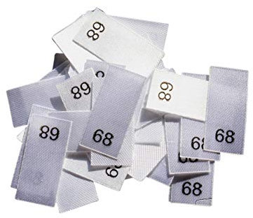 Hödtke Vertrieb 25 Textiletikettenetiketten in verschiedenen Ausführungen von Größe 34 bis 176 auf Polyesterband (68)