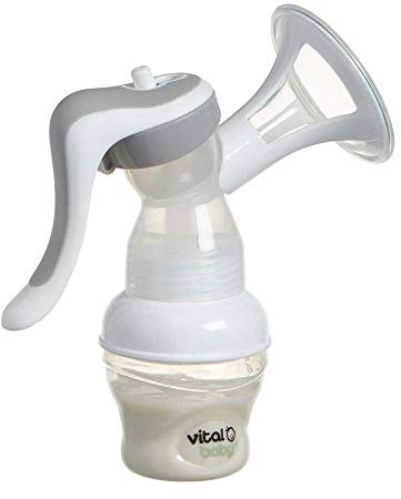 Vital Baby Nurture Flexcone Manual Breast Pump, Super sift Silicone Cone for Breast Feeding, Hand Breast Milk Pump, White