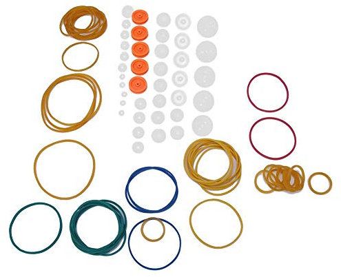 84PCs Riemenscheibe Set, High Performance Transmission Riemenscheibe Gummiband Kombination Set für DIY Modell Spielzeug und andere DIY Projekte