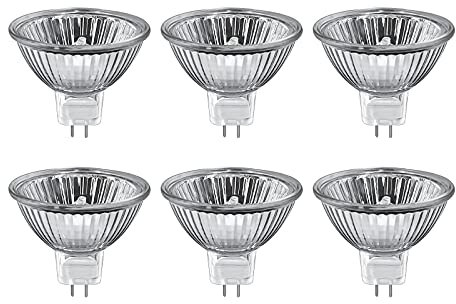 Sarveeta MR16 Halogen Bulbs 35W Dimmable, 12V Gu5.3 Halogen Spotlight Bulbs 2 Pin Base, 2800K Warm Withe,400 Lumens,42° Beam Angle (Pack of 6)