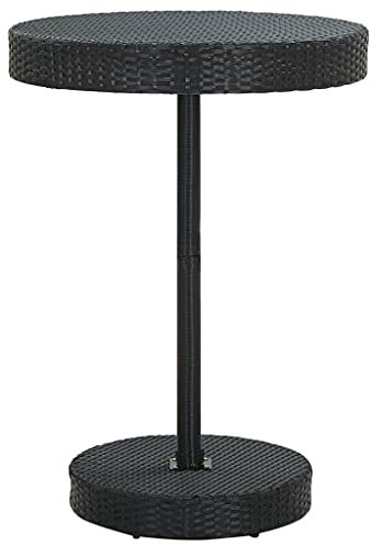 vidaXL Gartentisch Beistelltisch Balkontisch Gartenmöbel Tisch Terrassentisch Bartisch Bistrotisch Schwarz 75,5x106cm Poly Rattan Stahl
