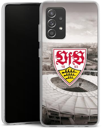 Silikon Hülle kompatibel mit Samsung Galaxy A52 Case transparent Handyhülle VfB Stuttgart Offizielles Lizenzprodukt Stadion