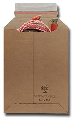 verpacking Wellpappversandtaschen Braun 145 x 190 mm - A6 [Größe und Stückzahl wählbar] Kartonversandtasche Versandtasche Pappe selbstklebend Versandumschläge aus Wellpappe 200 Stück