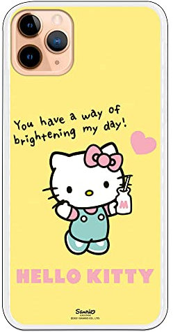 Originale Hülle kompatibel mit iPhone 11 Pro Max mit Hello Kitty Motiv Hintergrund Gelb