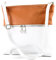 modamoda de - T144 - ital Umhängetasche Schultertasche aus Leder, Farbe:Weiß/Camel2021