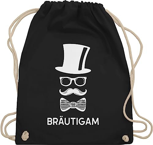 Turnbeutel Rucksack - JGA Junggesellenabschied Männer - Bräutigam Gentleman - Unisize - Schwarz - geschenk für polterabend polter rucksäcke jungesellenabschied turnsack outfit jungesselnabschied