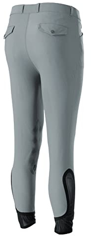 Equinavia Erik Mens Silicone Knee Patch Breeches | Ultimate Comfort & Performance Riding Pants - Steel Grey - 34
