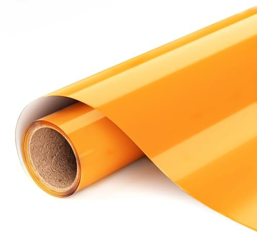 UIOK HTV flexfolie plotter textil Bündel 12 x 6ft bügelfolie plotter auf Goldgelb Vinyl für T-Shirt, einfach zu schneiden und zu entgittern für heat transfer vinyl (Goldgelb)