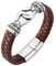 Whoiy Leather Bracelet Punk, Armband Herren Zum Gravieren Leder Geflochtenes Lederarmband Im Ethno-Stil Korbgeflecht für Männer 18.5cm