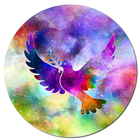 Sonnenfänger Friedenstaube · Symbol für Frieden · Fensterbild Nr. 22. Ø 15cm Friedenssymbol · Geschenk Idee Weihnachten Geburtstag Danke · Friedensengel Fenster Deko Regenbogenfarben