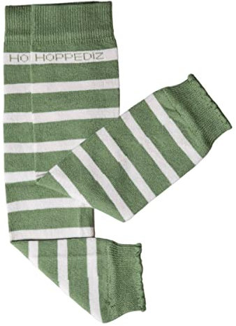 Hoppediz Babystulpen aus Bio-Baumwolle, Baby Leg Warmers, Einheitsgröße, rosmarin creme gestreift