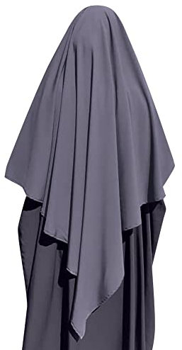 Odizli Kopftuch Damen Hijab Jersey Khimar Muslimisch Islamische Dubai Middle East Schal Scarf Halstuch Untertuch Frauen Sommer Herbst Tuch Arabische Jilbab Kaftan Ramadan Kleidung Dunkelgrau L