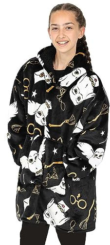 Harry Potter Hedwig Mädchen Schwarz Hoodie Oversized Fleece Decke Hoody