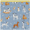 DreamRoots Segeltuch Wasserdicht - Polsterstoff Meterware 160 cm breit - Wasserabweisender Stoff 220 g/m2 600D - Markisenstoff Wasserdicht Meterware Cartoon Dogs 1M
