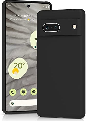 YATWIN Silicone Case for Google Pixel 7A 5G, Soft-Touch, Shockproof, DustProof, Antiskid Full Body Armour Phone Cover for Google Pixel 7A 5G - Black