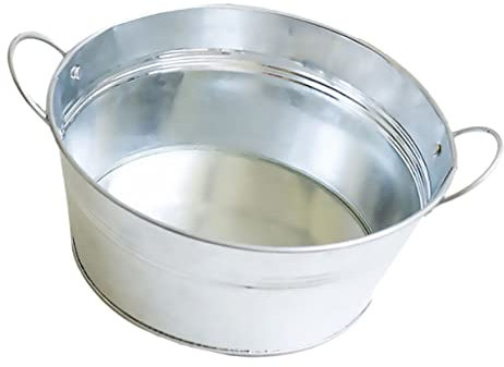 Happyyami 1Pc Pays Français Décor Métal Vase Fruits Jouets Rustique Cruche Vase Rustique Fleur Seau en Métal Fer Seau Jardinage Double Poignée Antique Bassin De Stockage