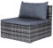 Mingone Gartensofa mit Kissen Rattan Sofa Outdoor Polyrattan Lounge Gartenmöbel für Garten Terrasse Balkon, Grau1 Sitz