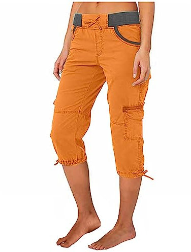 AMDOLE Kurze Hose Damen Übergröße Sommer Frauen Multi Tasche Hosen Outdoor Casual Sport Geerntete Hosen Overalls Dünne Lose Cargo-Shorts Grüne Hose Damen Vintage