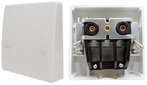 45A Cooker Connection Unit - 45 Amp Cable Plate for upto 10mm2 Cable - White Rounded Corners