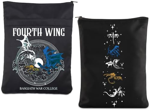 FOTAP Fourth Wing Book Sleeve for Book Lovers Dragon Rider Inspired Book Sleeve Fantasy Book Cover with Zipper Bookworm Gift (War Book), (SS)