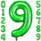 OFFCUP Zahlen Luftballon Grün, Folienballon Zahl 9, 40 Zoll Helium Ballons Geburtstagsdeko Mädchen Junge Kindergeburtstag Party Deko Ballon Zahl Deko zum Geburtstag Silvester Deko Neujahr Deko