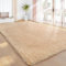 Sour Lemon Hochflor Teppich Beige Teppich Wohnzimmer 120x160 Waschbar Anti-Rutsch Extra Große Teppiche Schlafzimmer Flauschige Moderne Teppiche Matte Teppichen für Schlafzimmer Kinderzimmer