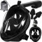 23462 Masque de plongée intégral avec Tuba Champ de Vision 180° Anti-buée pour Adultes et Enfants Taille L/XL