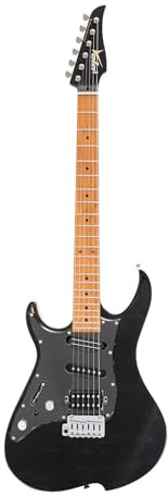 Vola E-Gitarre OZ TNC LH Charcoal Black Gloss Handgefertigt in Japan geflammte Ahorndecke Hals aus geröstetem Ahorn Bünde aus Edelstahl Gotoh-Brücke Gotoh Locking Tuner 6 Zeichenfolgen Modern C