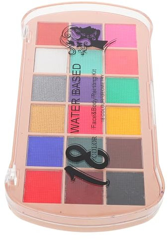Healvian Glitter Face Paint Festival Kit 18 Colors Water-activated Face Painting Set White Pink Red More Safe for All Ages