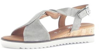 Gabor Damen Keilsandalen, Frauen Sandalen,Keilsandaletten,Wedge-Heel,hoch,Sommerschuhe,Freizeitschuhe,Schilf(Kork/Creme),37 EU / 4 UK