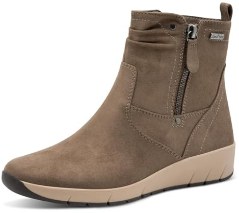 Jana Damen Stiefeletten mit Reißverschluss Vegan, Grau (Stone), 40 EU