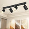 CandLuc Deckenstrahler LED, Deckenstrahler 4 Flammig Schwarz, Deckenleuchte Strahler, GU10 Deckenlampe Schwenkbar Modern für Wohnzimmer, Schlafzimmer, Küche, Flur (Ohne Leuchtmittel)