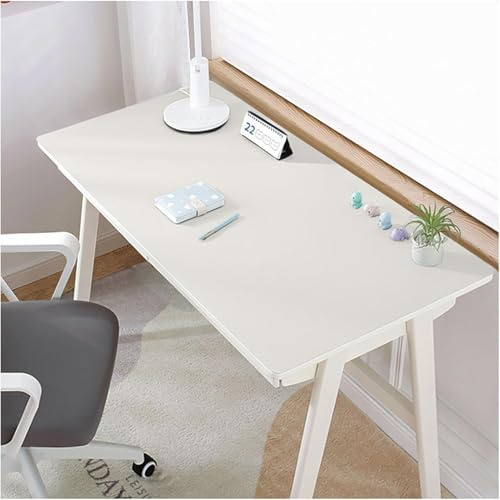 JHOMHF Cuscinetto da Scrivania in Pelle PU Impermeabile E Antiscivolo di Grandi Dimensioni per L'Ufficio Casa Scuola Tappetino per Mouse con Tastiera Computer Portatile(White,70x120cm)