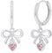 s.Oliver Creolen 925 Sterling Silber Mädchen Kinder Ohrschmuck, mit Zirkonia synth., 2,3 cm, Rosa, Schleife, Kommt in Schmuck Geschenk Box, 2039717