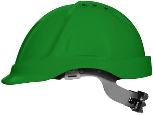 Stenso Bauhelm Schutzhelm Bauarbeiterhelm - EN 397 Zertifiziert, Größe 52-63 cm, ABS Material mit 6 Belüftungslöchern, HDPE-Schraube, Kunstleder, Anti-Schweiß, 360 g, 3 Jahre Betriebsdauer Grün x 1