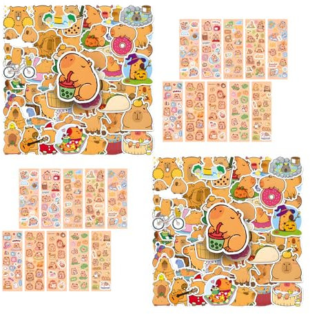 100 Pcs Capybara Sticker Capybara Aufkleber Kommt Mit 20-Sets Von Capybara Laser Flash Aufkleber Wasserschwein Sticker Kapibara